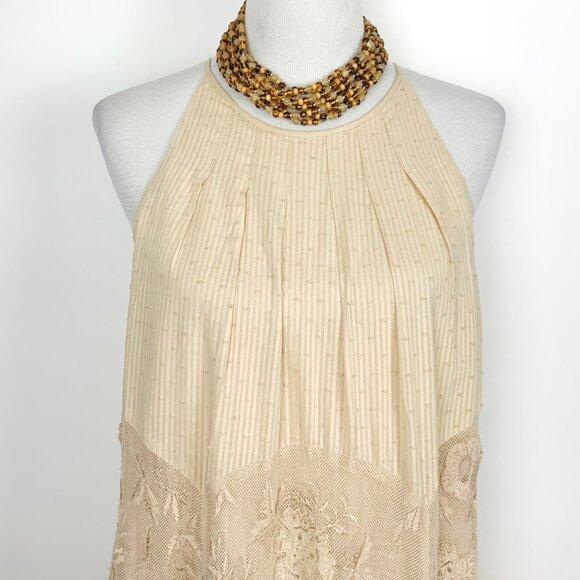 Free People Jar of Hearts BOHO Summer Halter Midi Dress Medium - Picture 8 of 16